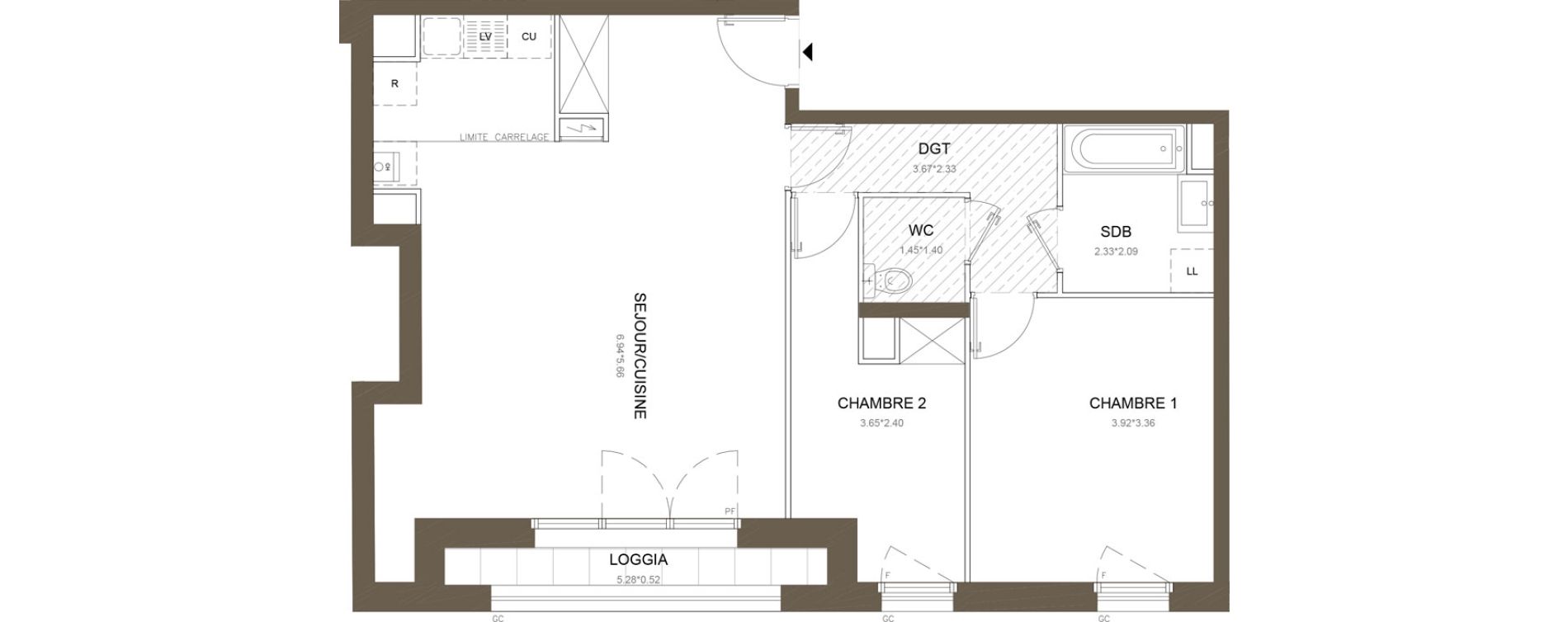 Appartement T3 de 71,19 m2 &agrave; Clamart Gare