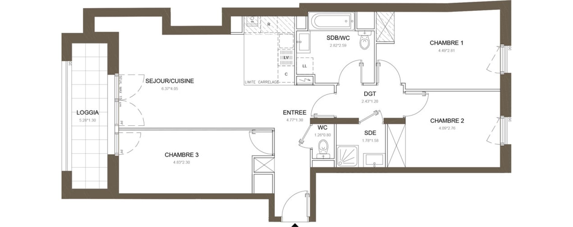 Appartement T4 de 78,72 m2 &agrave; Clamart Gare