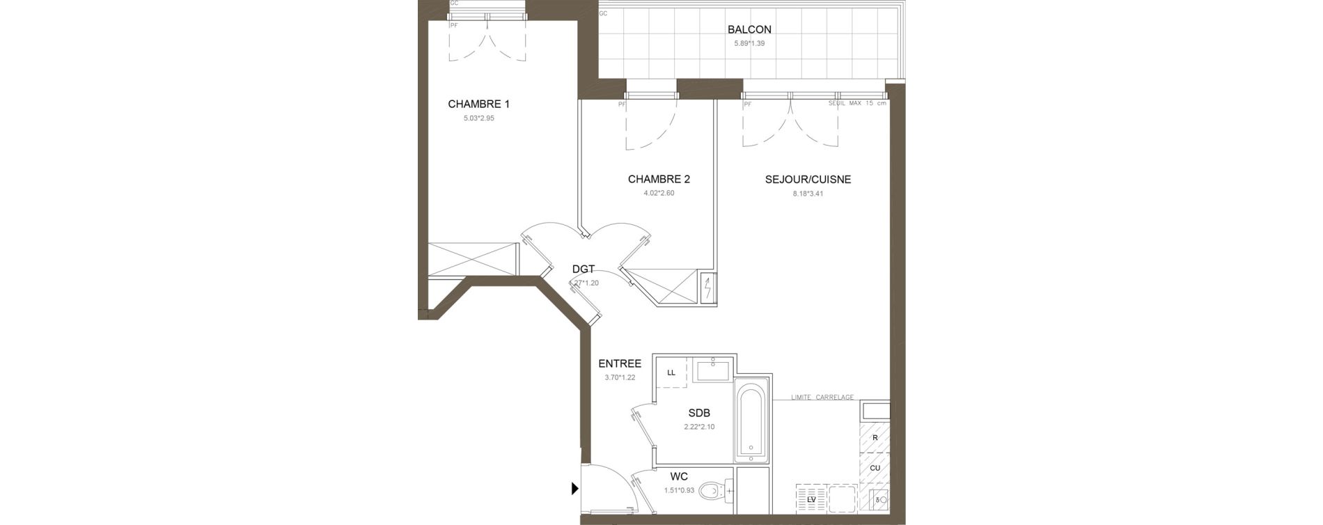 Appartement T3 de 61,66 m2 &agrave; Clamart Gare