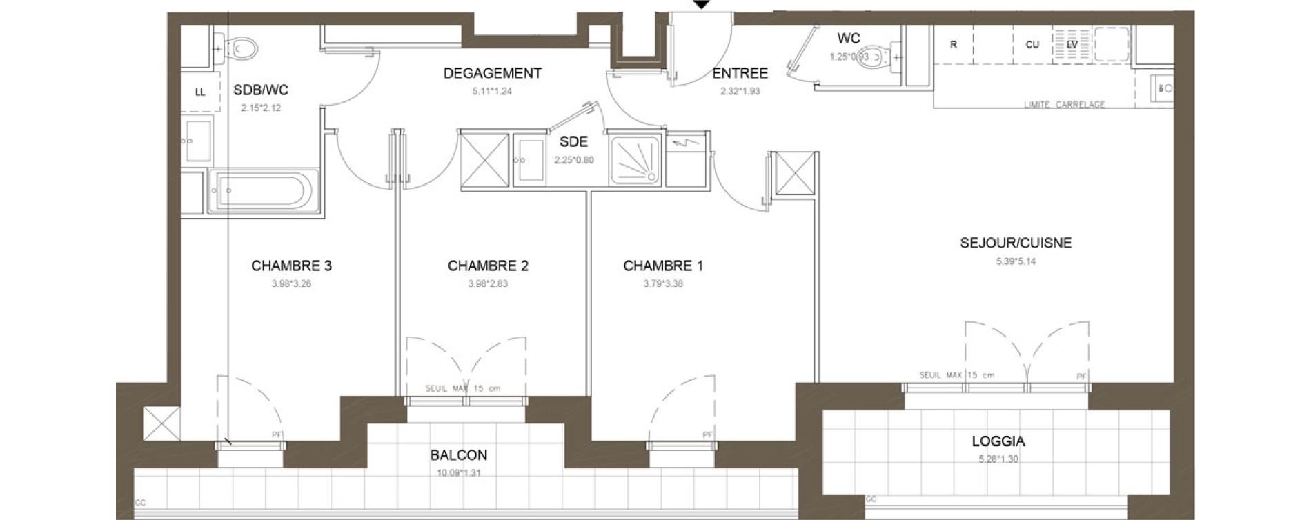 Appartement T4 de 81,56 m2 &agrave; Clamart Gare