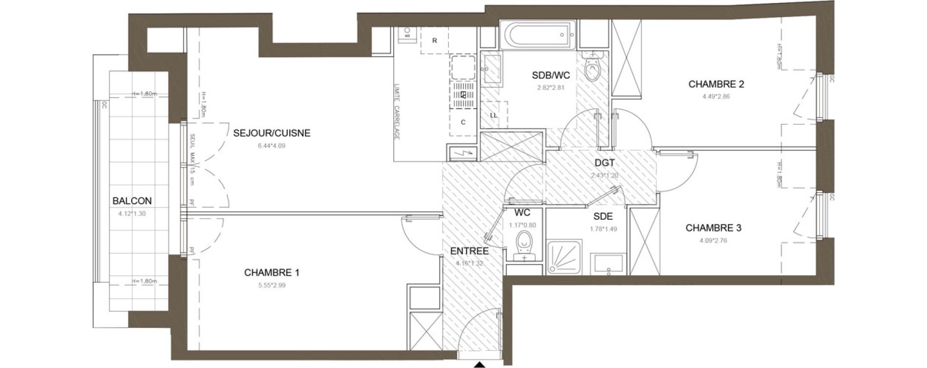 Appartement T4 de 78,92 m2 &agrave; Clamart Gare