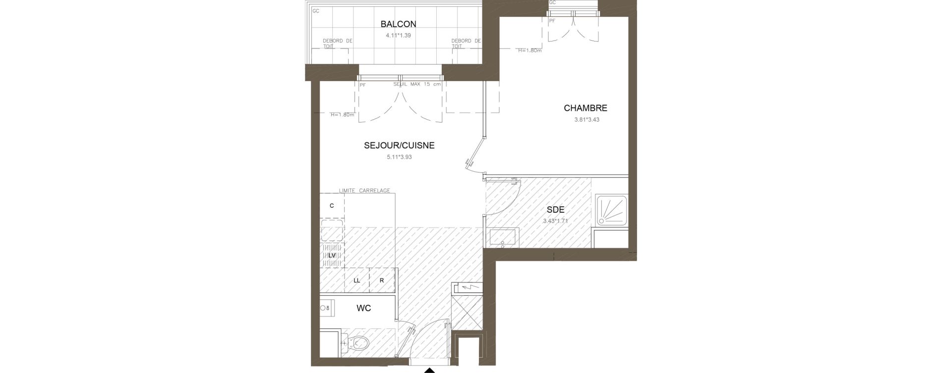 Appartement T2 de 40,49 m2 &agrave; Clamart Gare