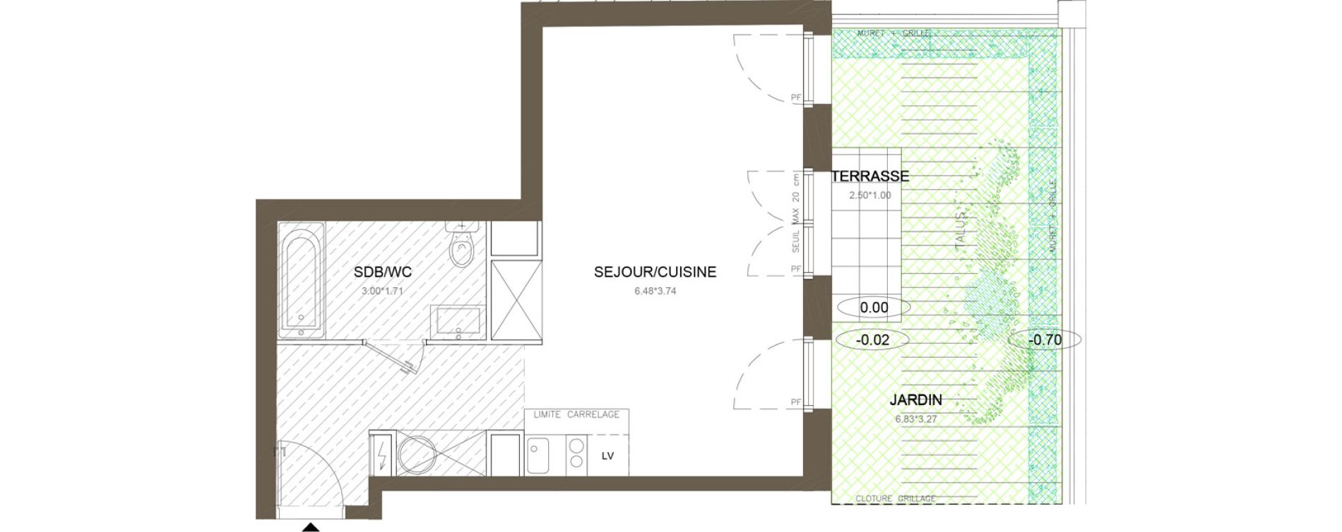 Appartement T1 de 37,26 m2 &agrave; Clamart Gare