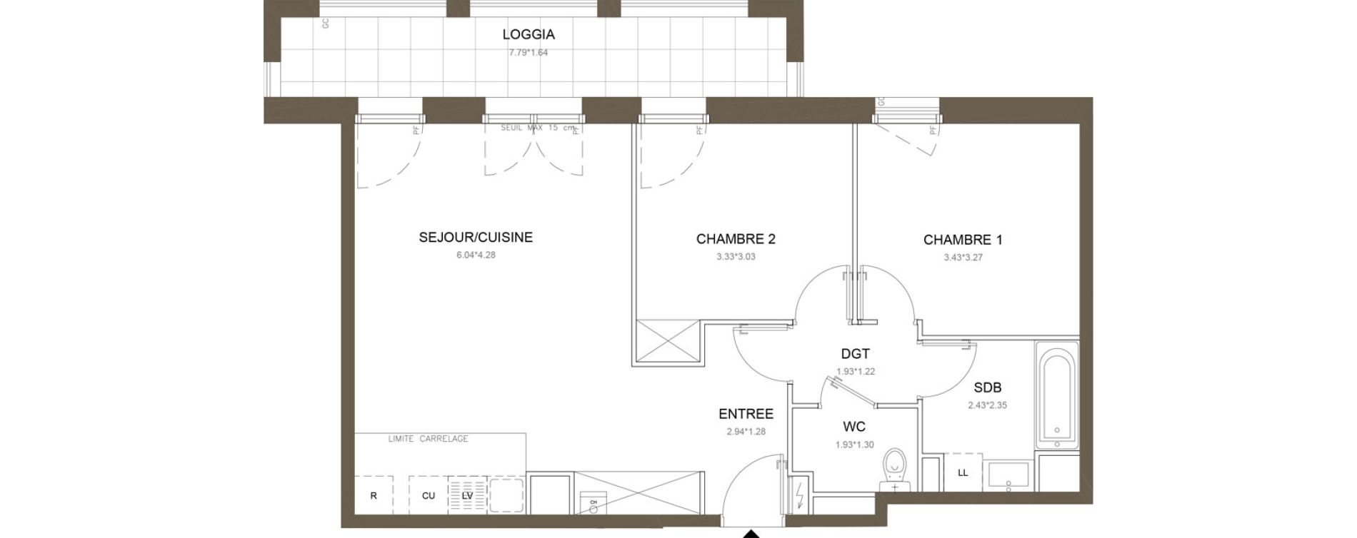 Appartement T3 de 63,14 m2 &agrave; Clamart Gare