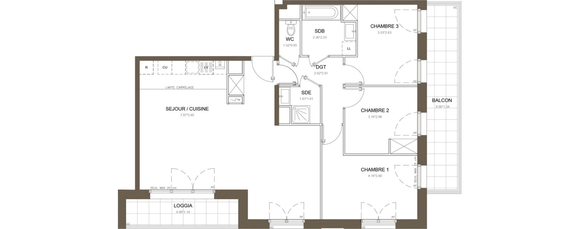 Appartement T4 de 88,21 m2 &agrave; Clamart Gare