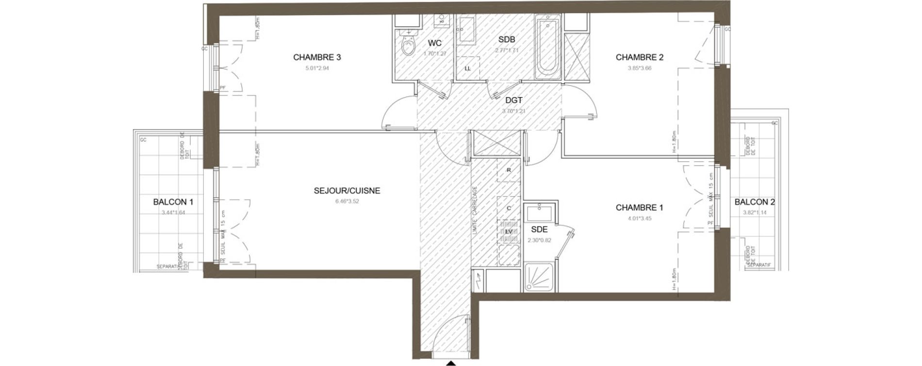 Appartement T4 de 79,65 m2 &agrave; Clamart Gare