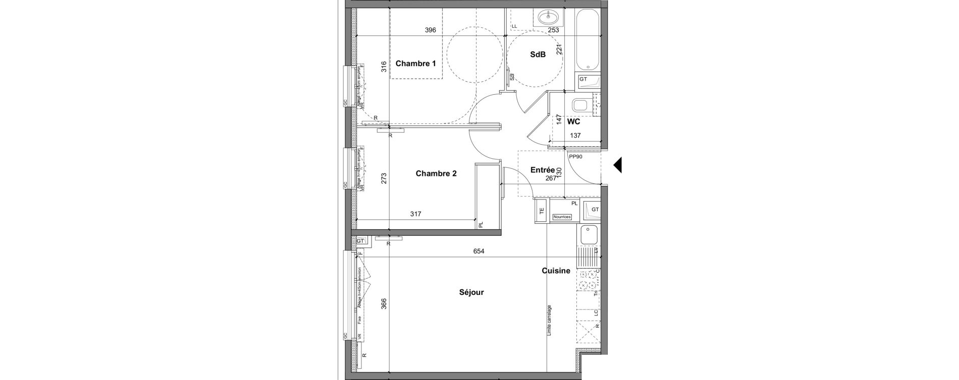 Appartement T3 de 60,40 m2 &agrave; Clamart Grand canal