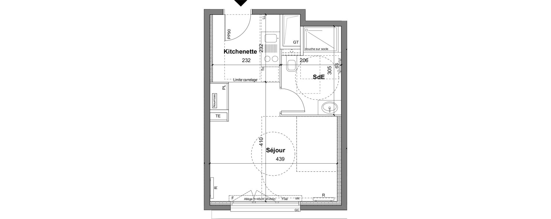 Appartement T1 de 26,25 m2 &agrave; Clamart Grand canal
