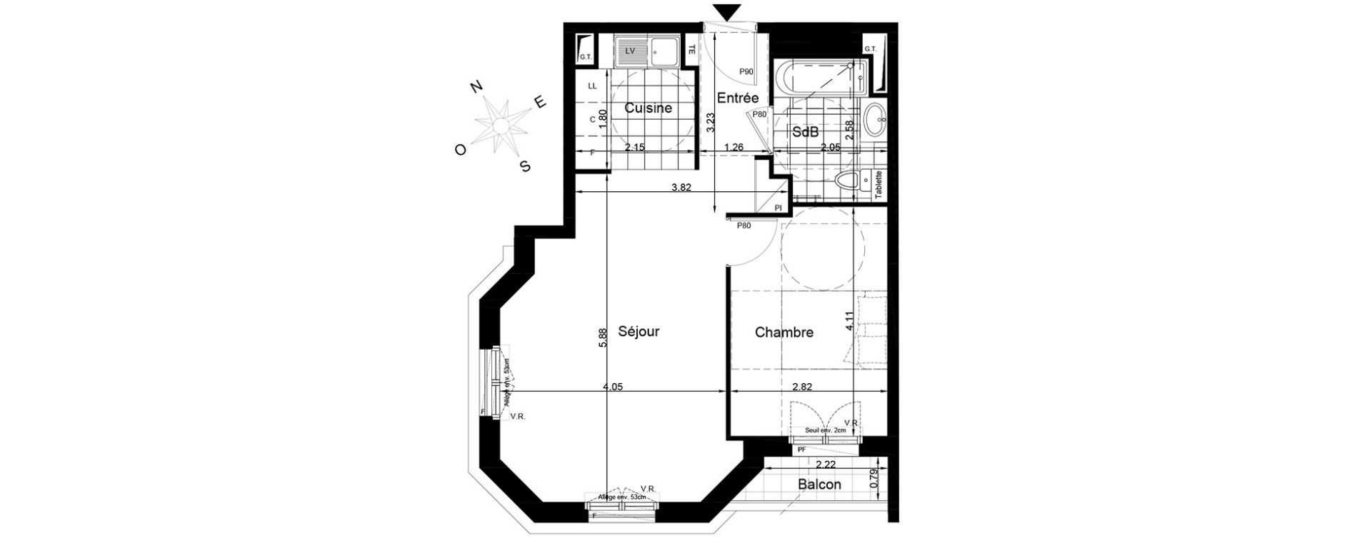 Appartement T2 de 46,55 m2 &agrave; Clamart Clamart gare