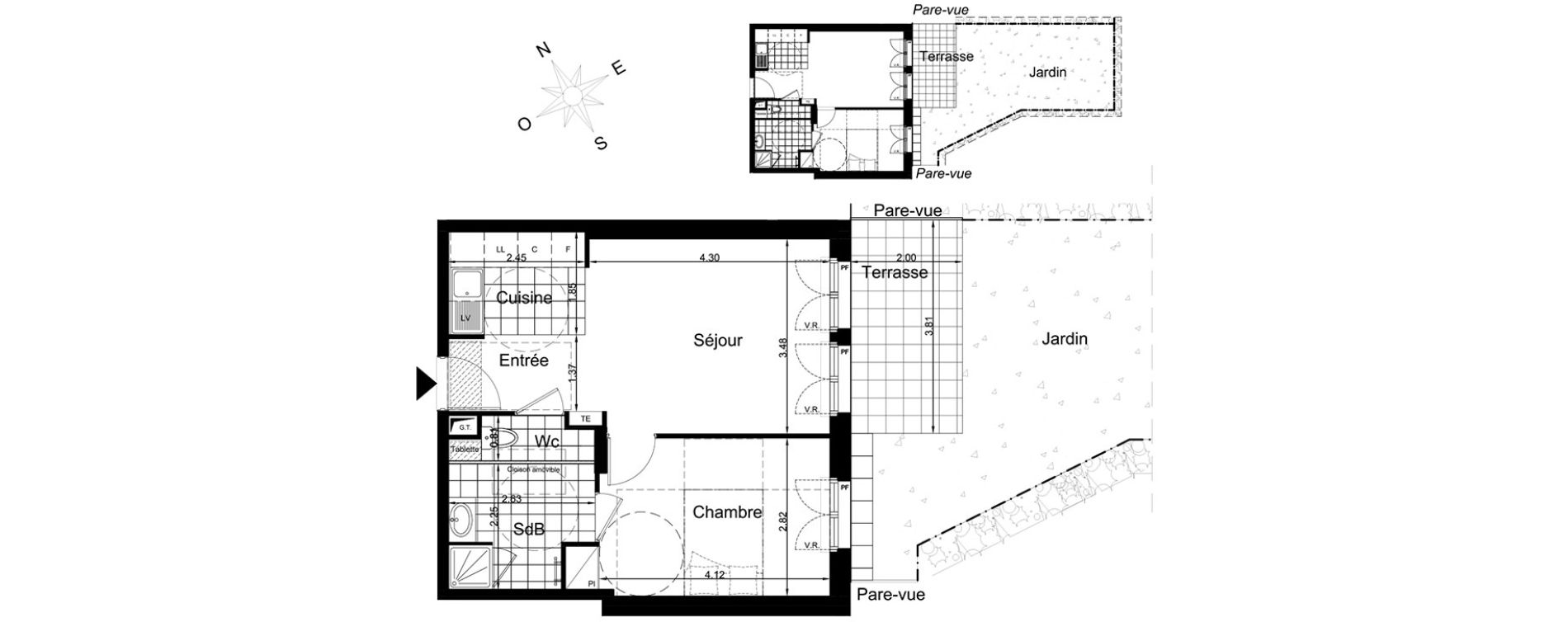 Appartement T2 de 41,99 m2 &agrave; Clamart Clamart gare