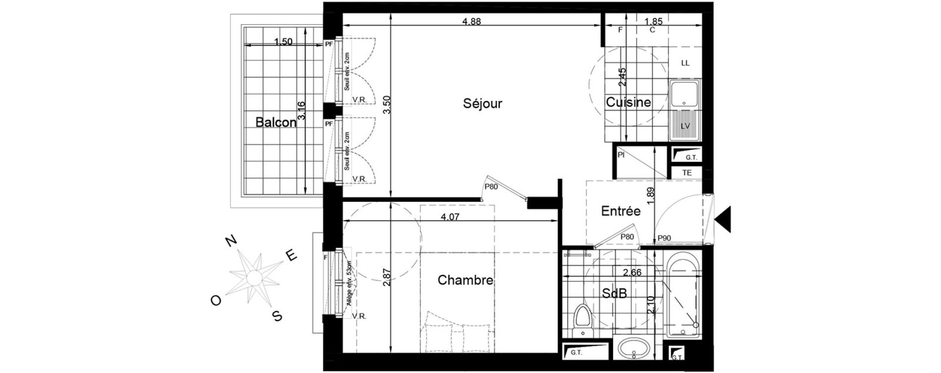 Appartement T2 de 42,07 m2 &agrave; Clamart Clamart gare