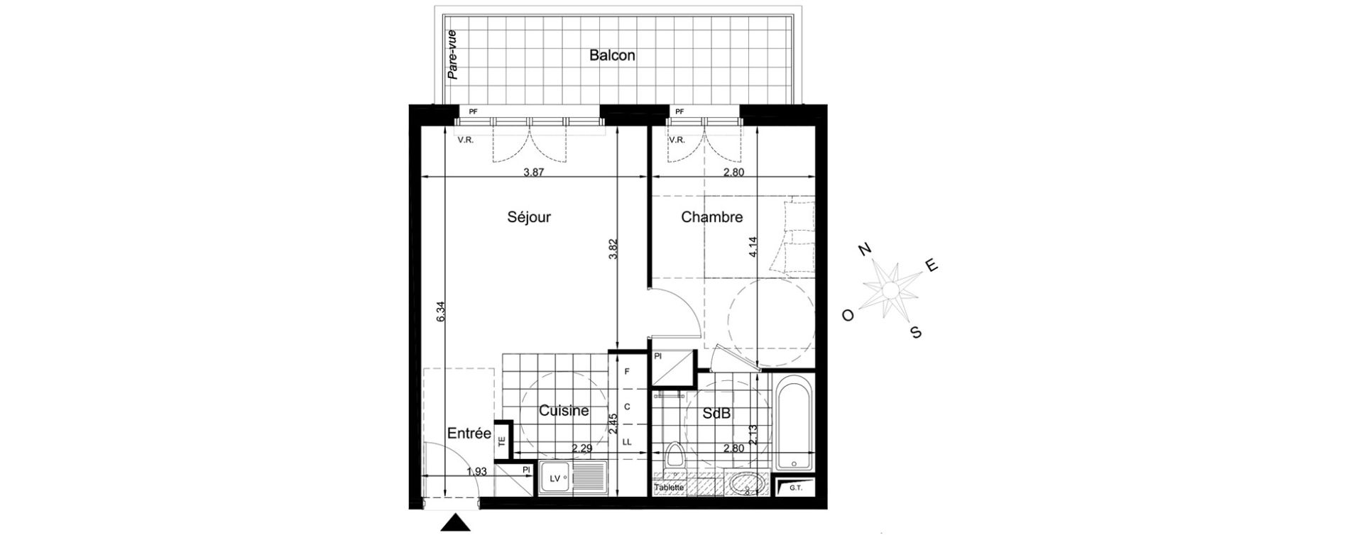 Appartement T2 de 41,37 m2 &agrave; Clamart Clamart gare