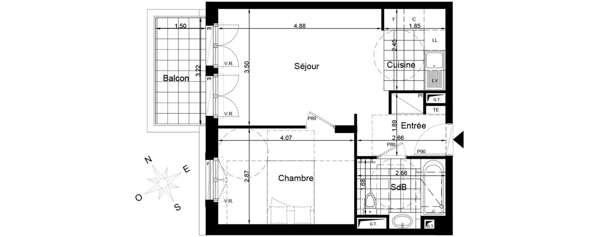 Appartement T2 de 42,07 m2 &agrave; Clamart Clamart gare