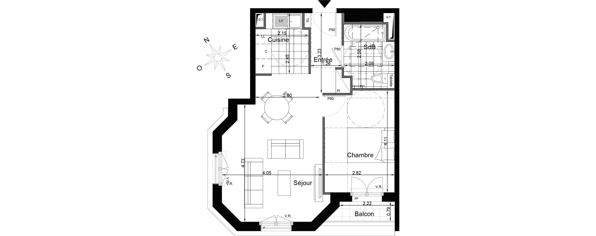 Appartement T2 de 46,55 m2 &agrave; Clamart Clamart gare