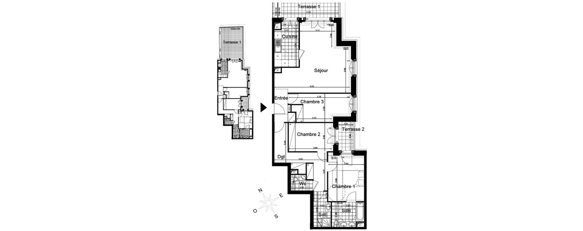 Appartement T4 de 100,47 m2 &agrave; Clamart Clamart gare