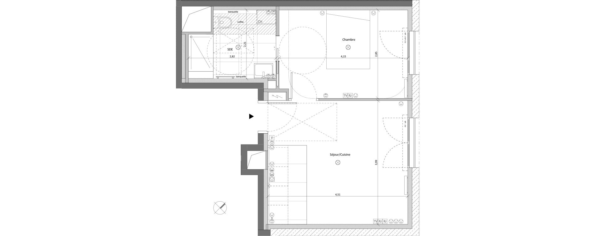 Appartement T2 de 35,15 m2 &agrave; Clichy Morel