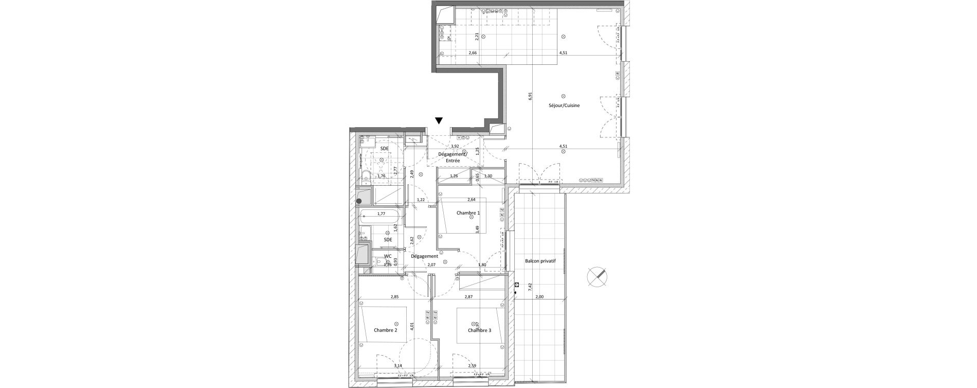 Appartement T4 de 88,37 m2 &agrave; Clichy Morel