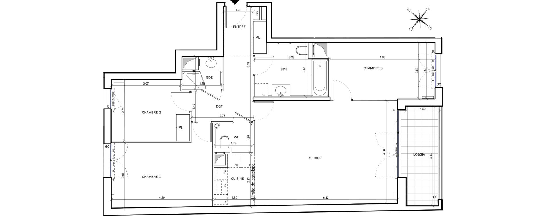 Appartement T4 de 88,77 m2 &agrave; Clichy Victor hugo