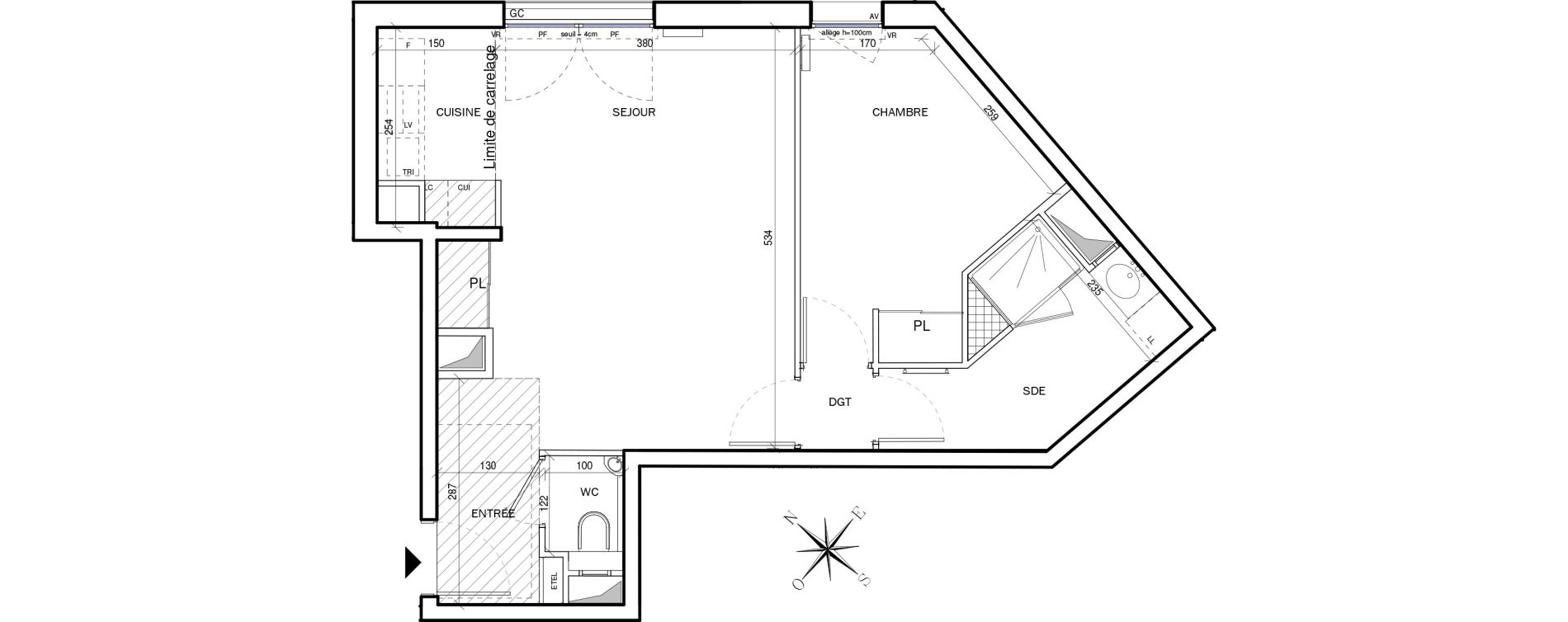 Appartement T2 de 47,38 m2 &agrave; Clichy Victor hugo