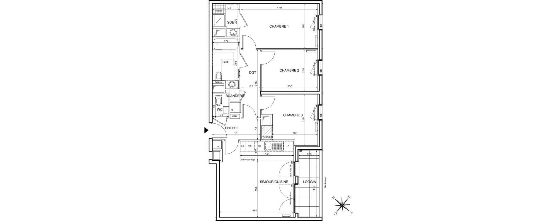 Appartement T4 de 74,32 m2 &agrave; Clichy Victor hugo