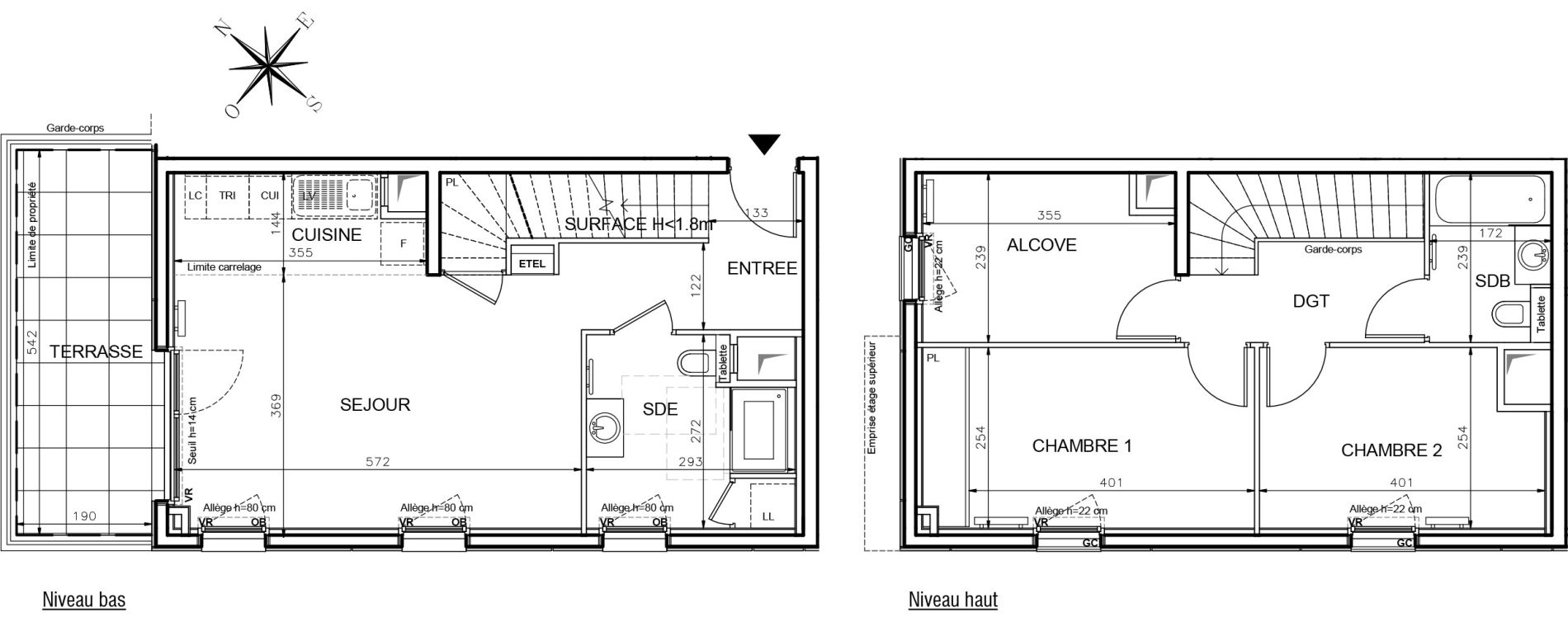 Duplex T3 de 76,94 m2 &agrave; Clichy Victor hugo
