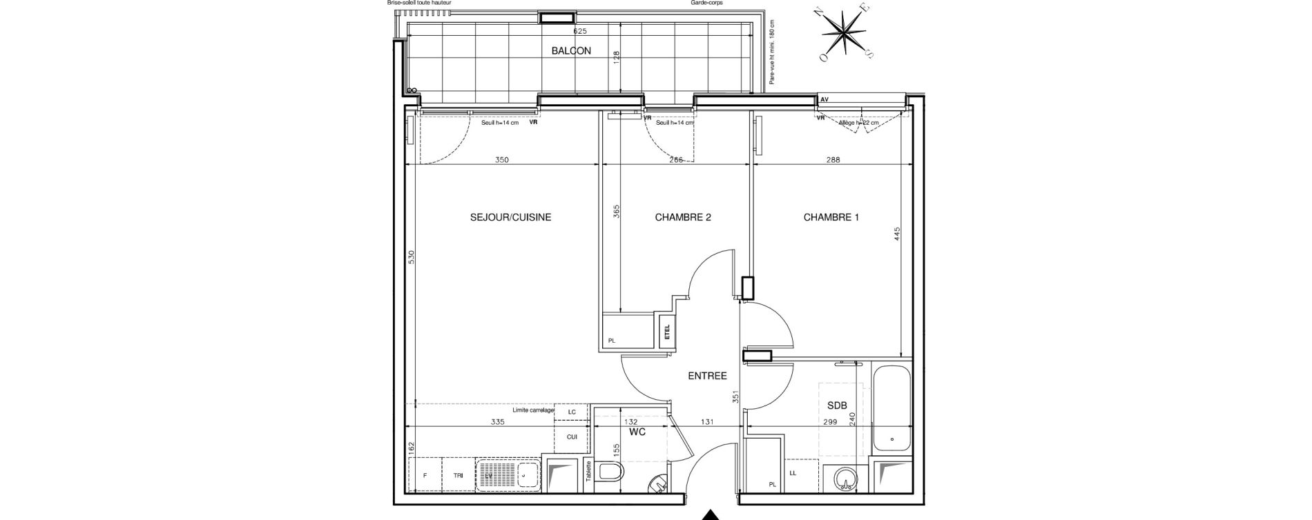 Appartement T3 de 60,51 m2 &agrave; Clichy Victor hugo