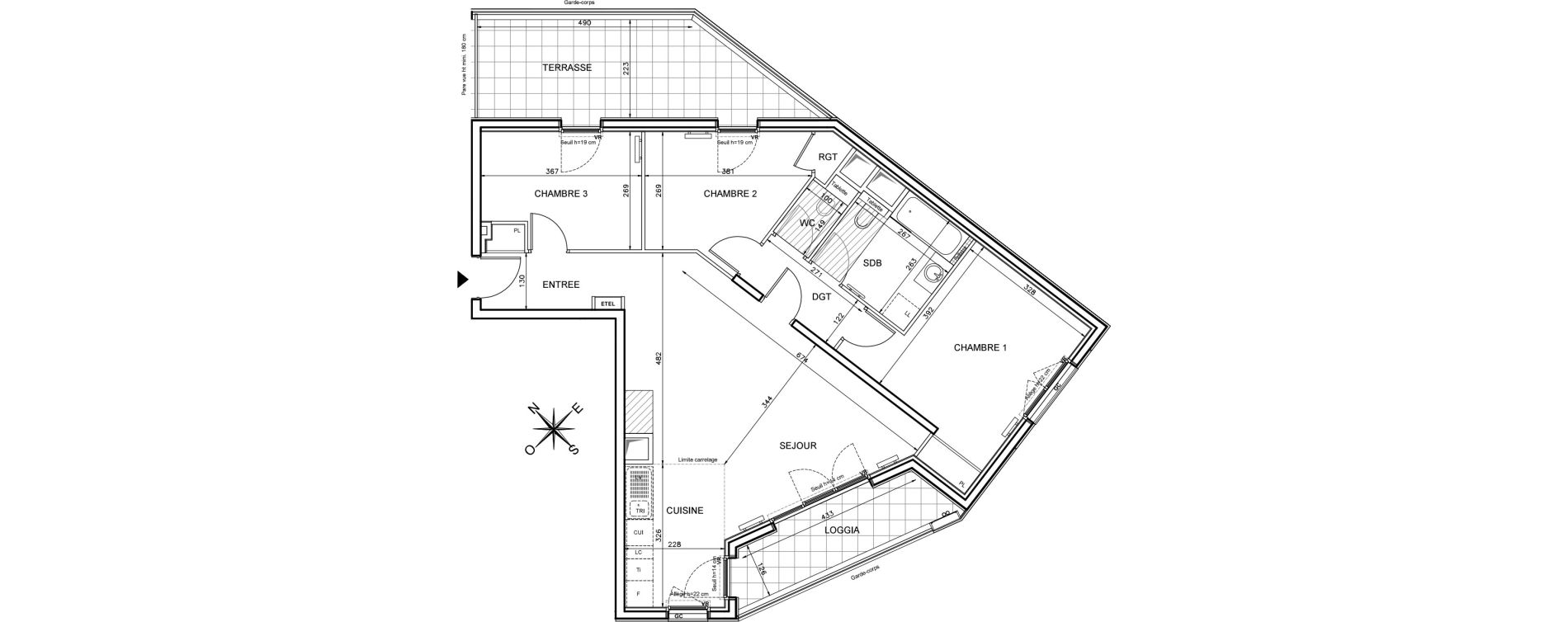 Appartement T3 de 83,32 m2 &agrave; Clichy Victor hugo