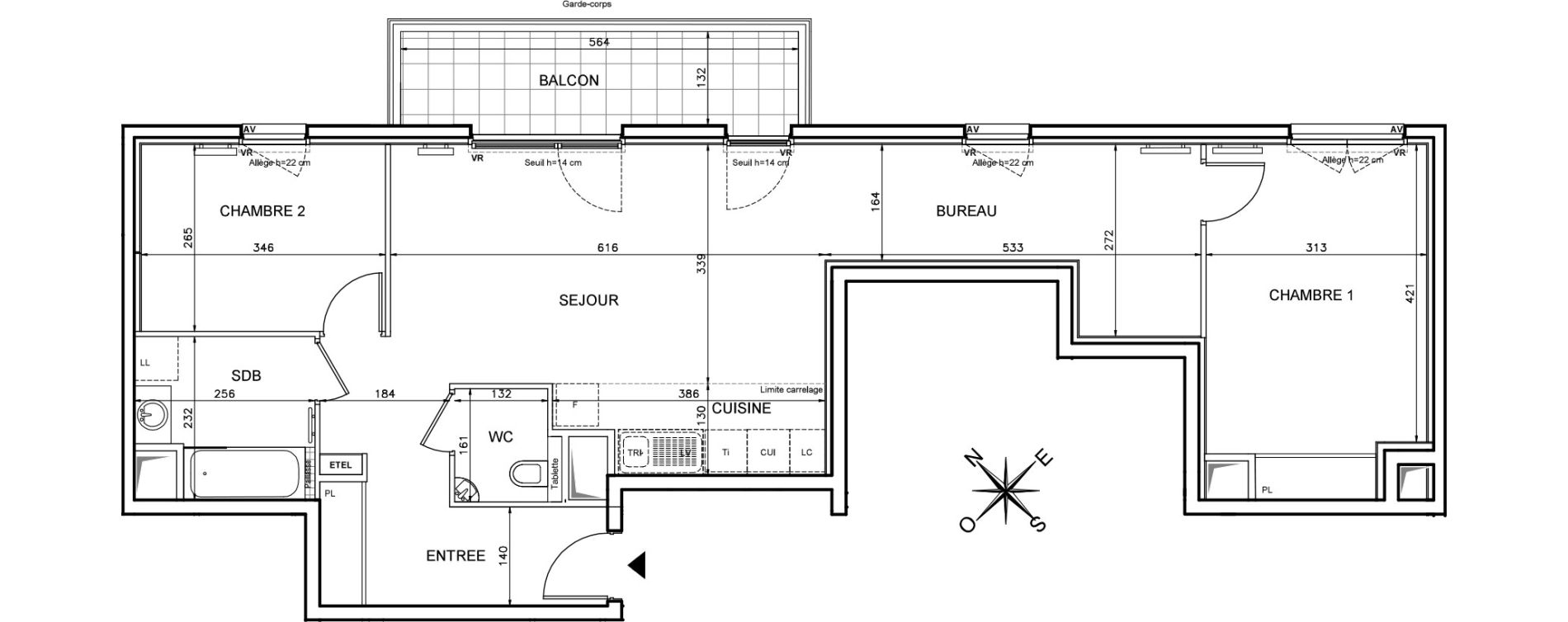 Appartement T3 de 76,85 m2 &agrave; Clichy Victor hugo