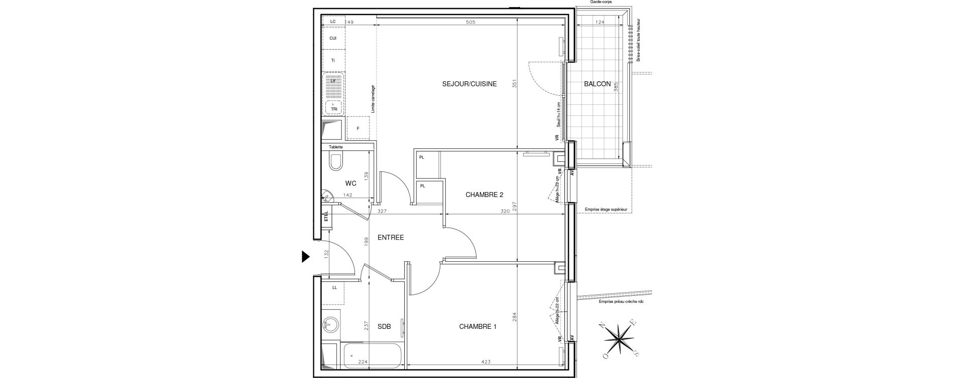 Appartement T3 de 58,97 m2 &agrave; Clichy Victor hugo