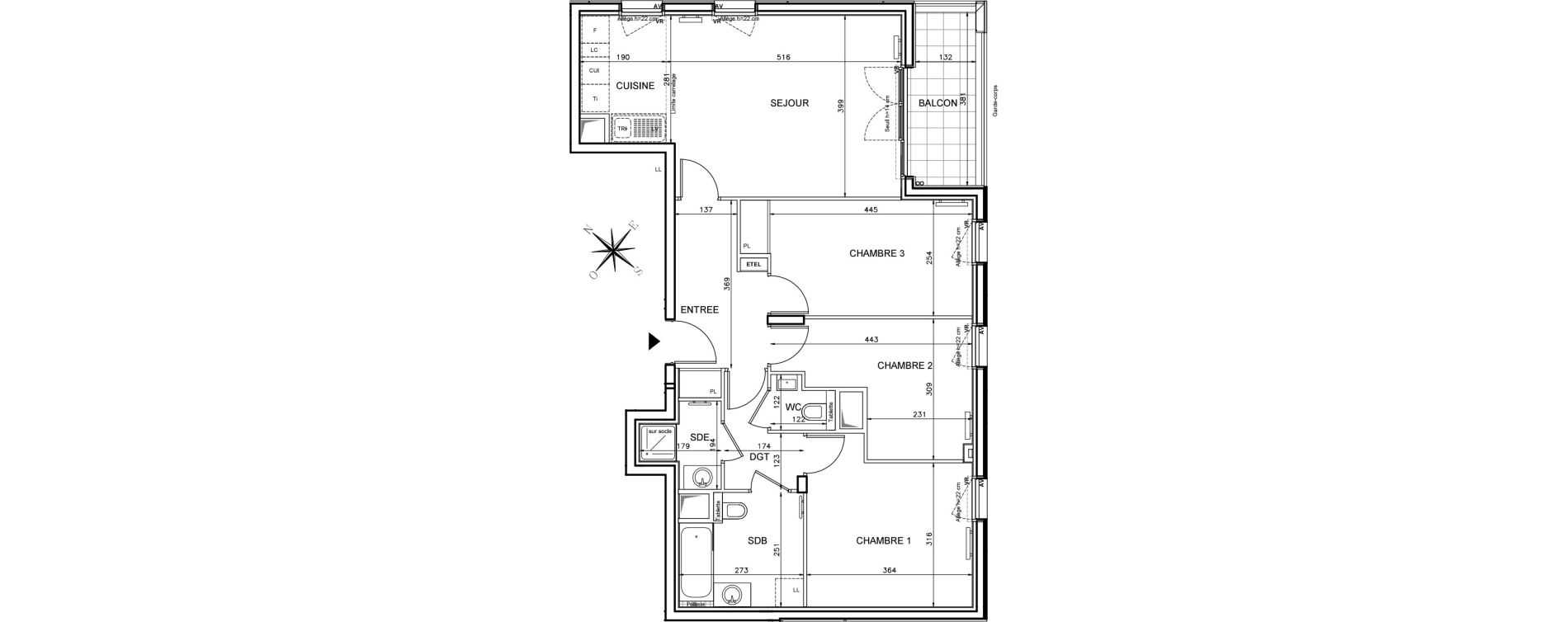 Appartement T4 de 80,19 m2 &agrave; Clichy Victor hugo