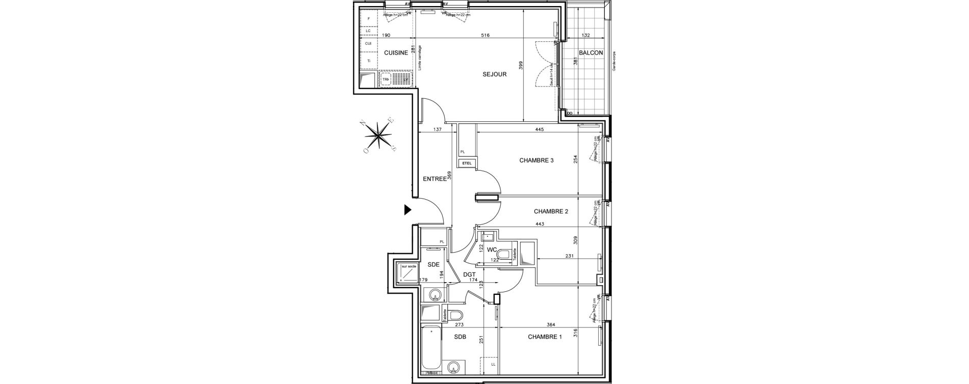 Appartement T4 de 80,19 m2 &agrave; Clichy Victor hugo