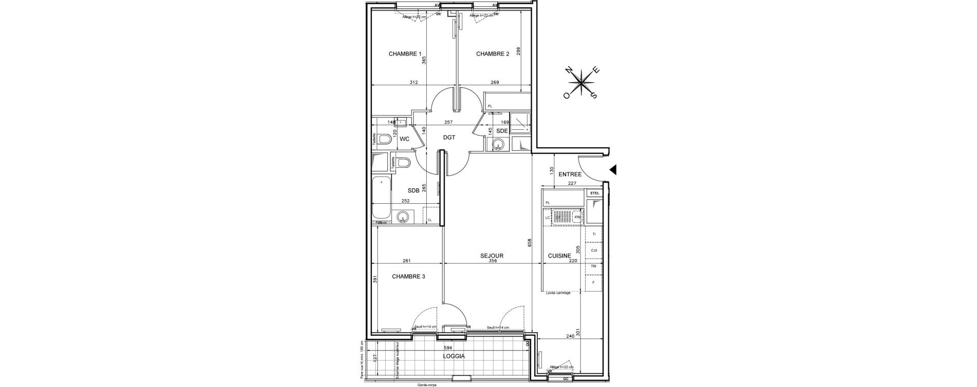 Appartement T4 de 85,49 m2 &agrave; Clichy Victor hugo