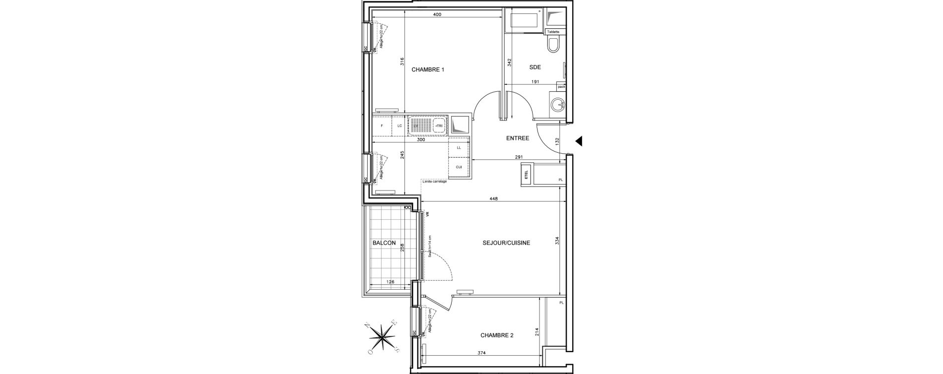 Appartement T2 de 55,07 m2 &agrave; Clichy Victor hugo