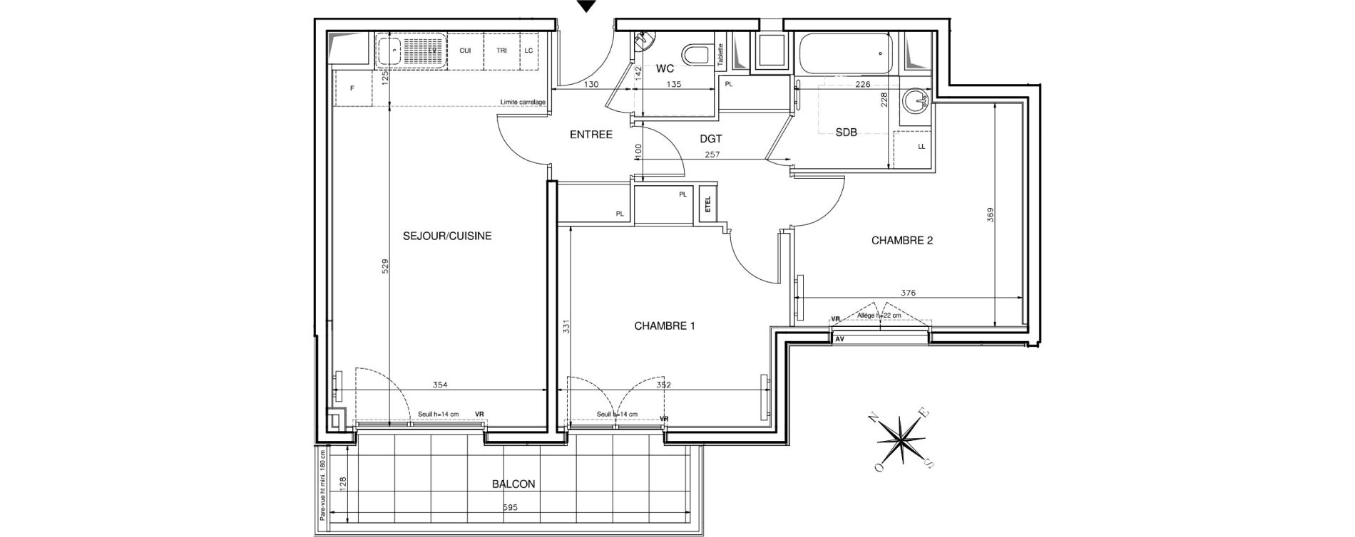 Appartement T3 de 61,79 m2 &agrave; Clichy Victor hugo