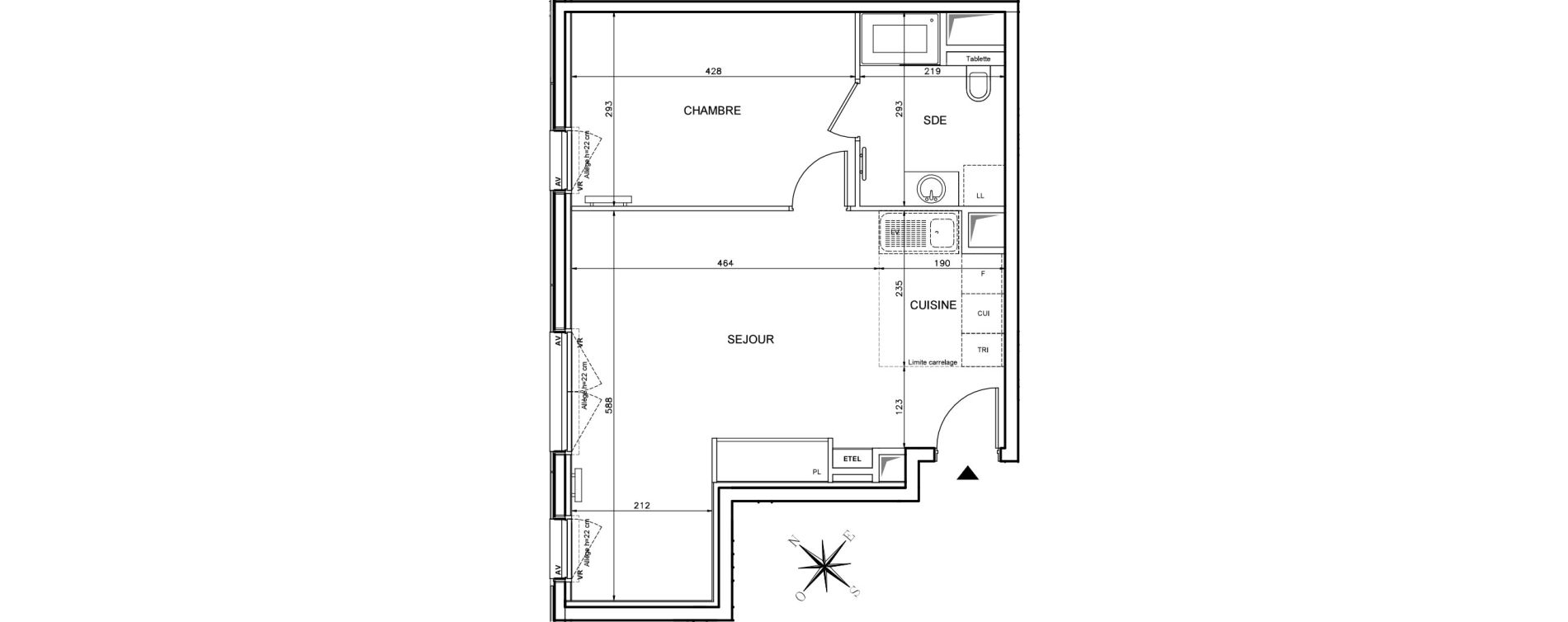 Appartement T2 de 47,03 m2 &agrave; Clichy Victor hugo