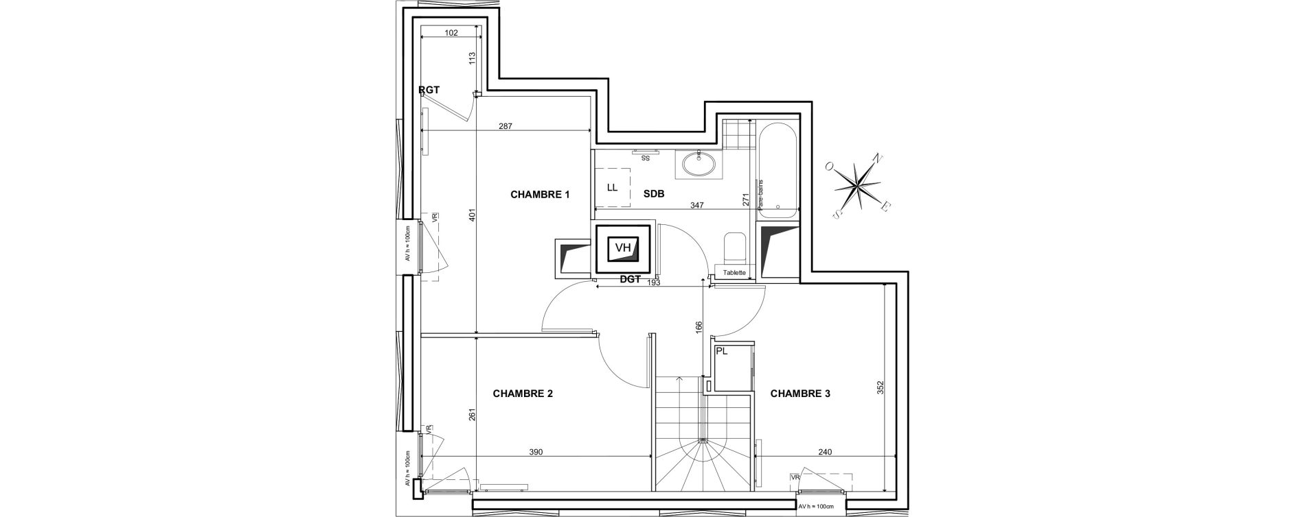 Duplex T4 de 106,50 m2 &agrave; Clichy Bac d'asni&egrave;res