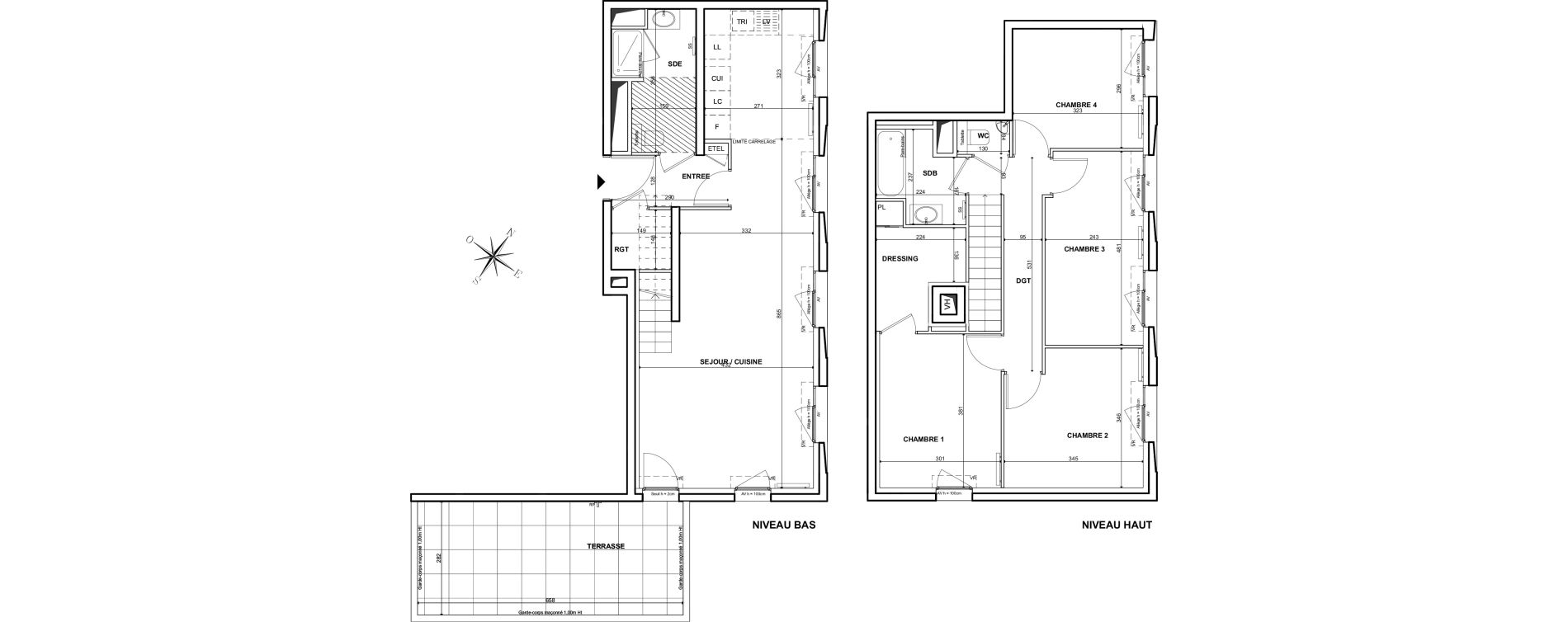 Duplex T5 de 110,40 m2 &agrave; Clichy Bac d'asni&egrave;res