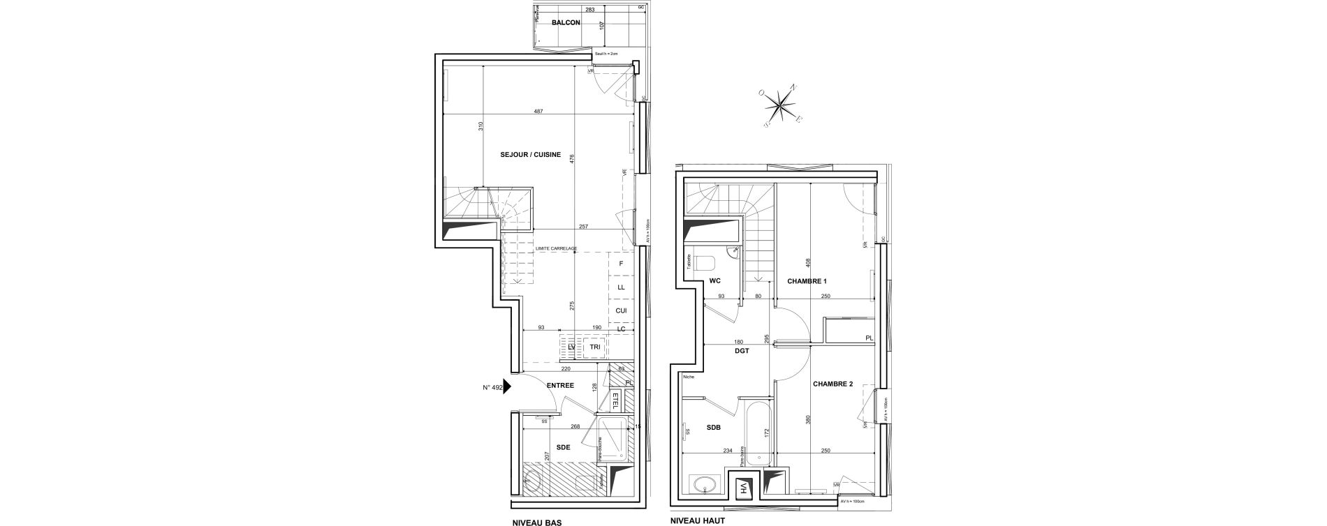 Duplex T3 de 68,20 m2 &agrave; Clichy Bac d'asni&egrave;res