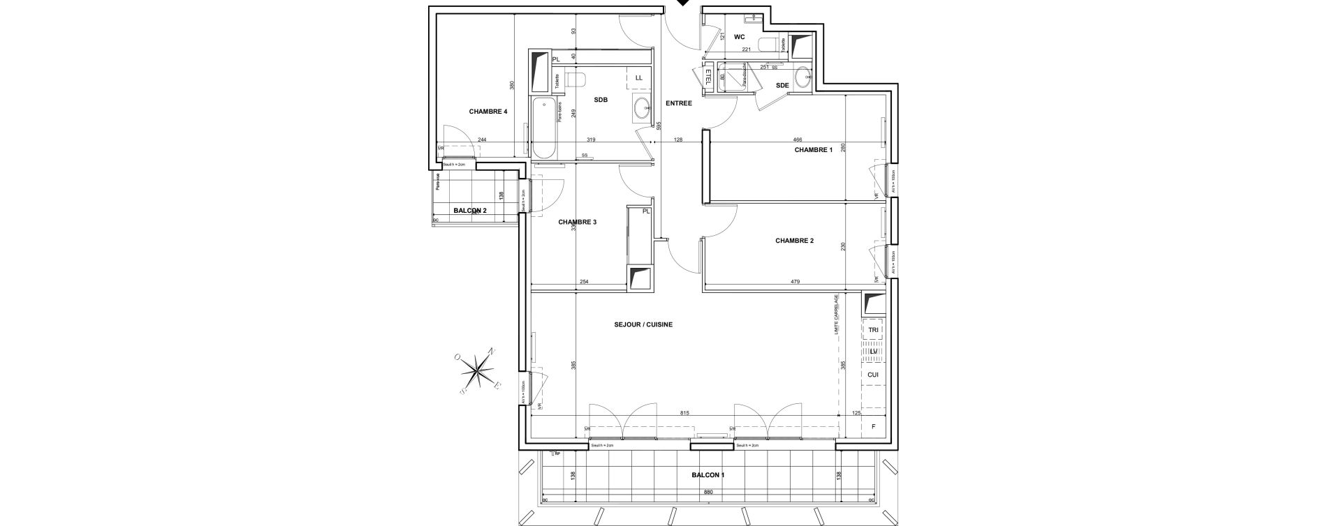 Appartement T5 de 104,80 m2 &agrave; Clichy Bac d'asni&egrave;res