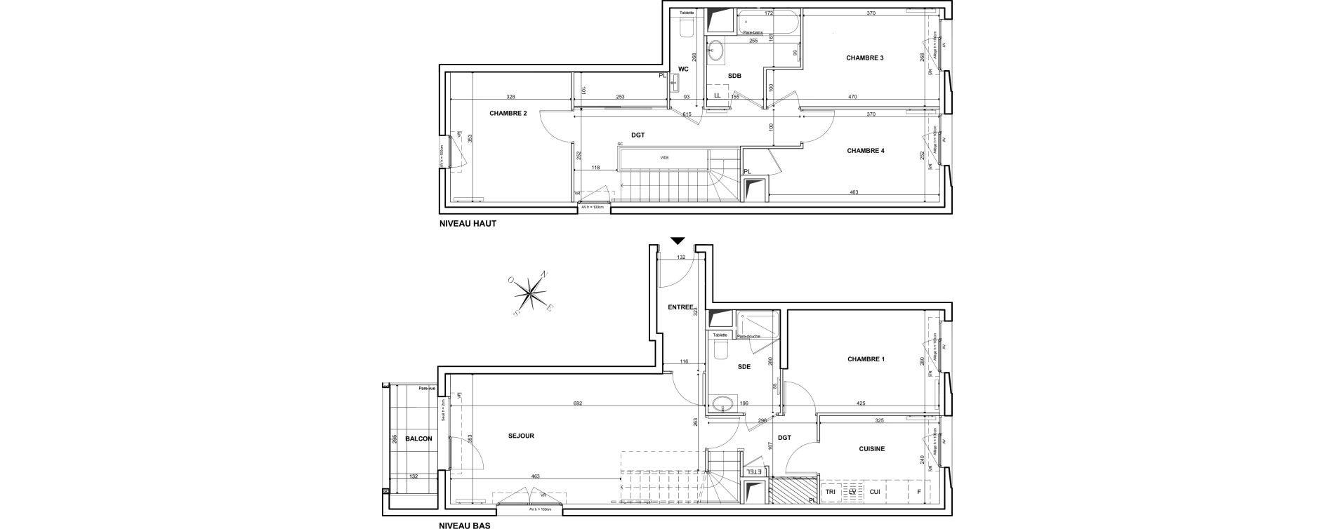 Duplex T5 de 108,90 m2 &agrave; Clichy Bac d'asni&egrave;res
