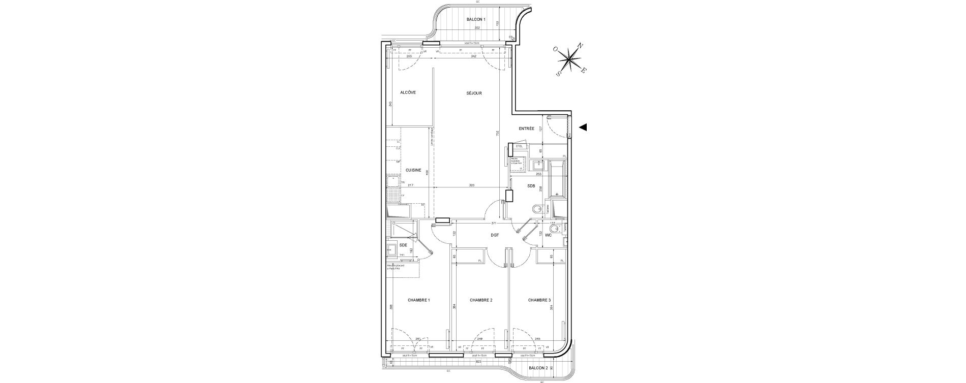 Appartement T4 de 94,40 m2 &agrave; Clichy Gabriel peri