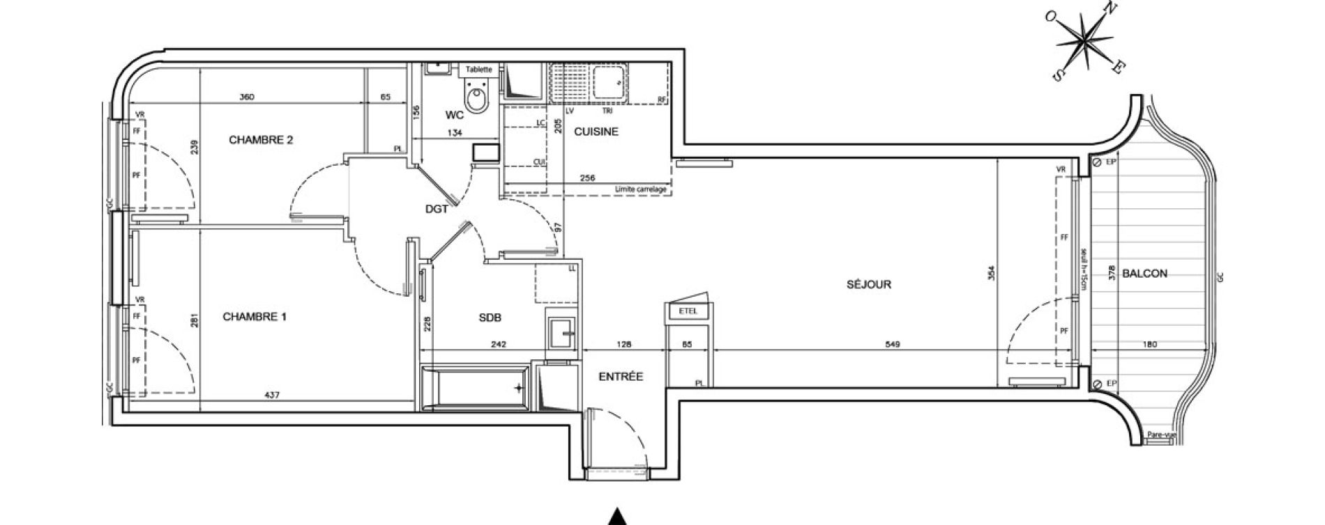 Appartement T3 de 63,97 m2 &agrave; Clichy Gabriel peri