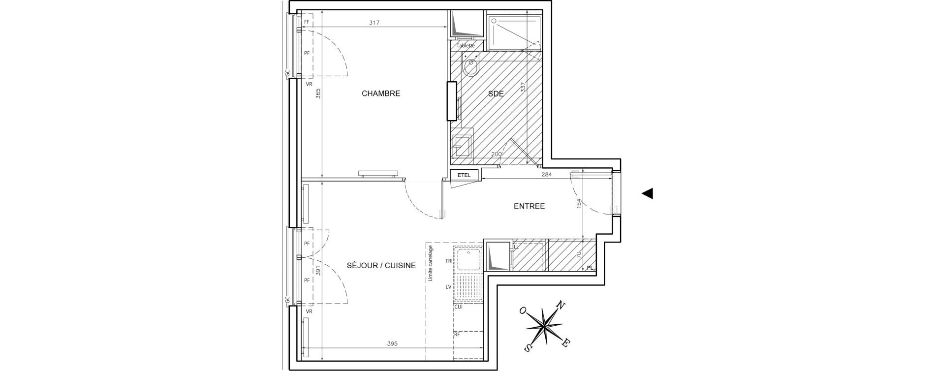 Appartement T2 de 38,61 m2 &agrave; Clichy Gabriel peri