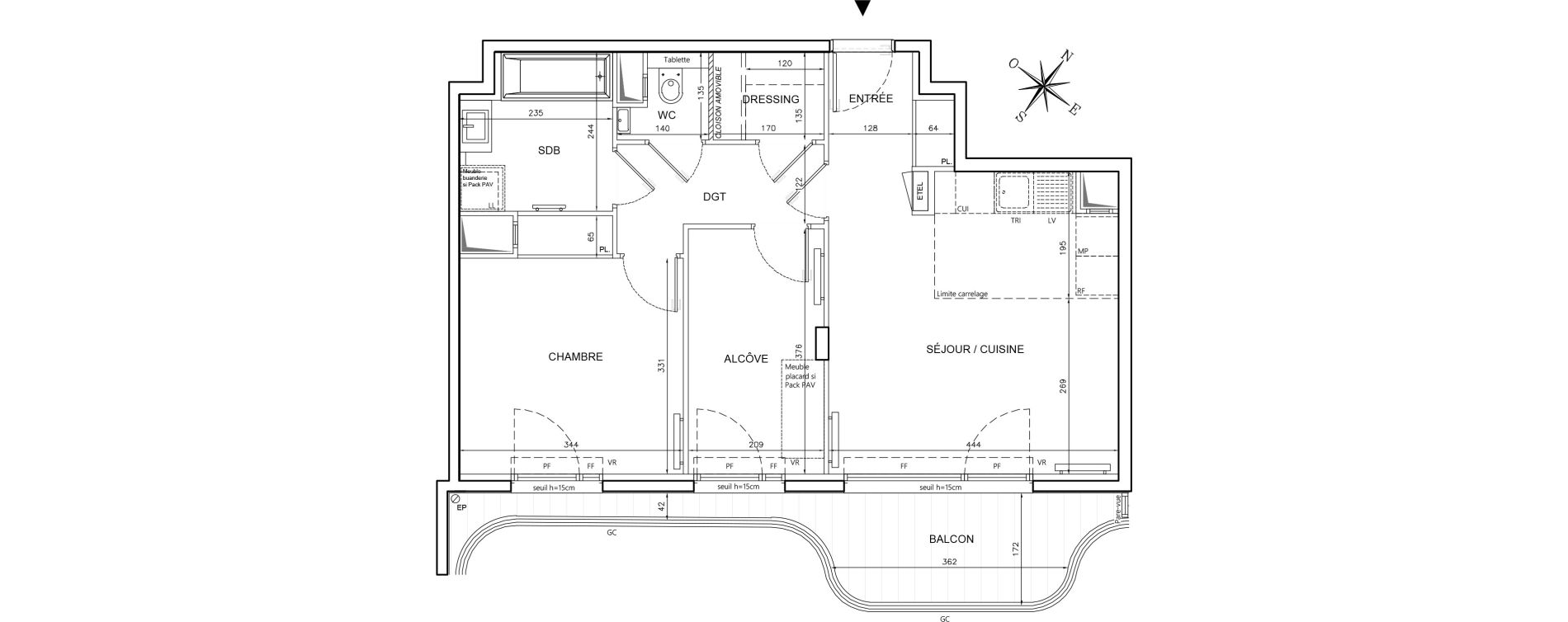 Appartement T2 de 56,44 m2 &agrave; Clichy Gabriel peri