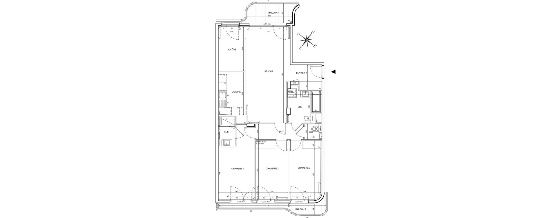 Appartement T4 de 94,59 m2 &agrave; Clichy Gabriel peri