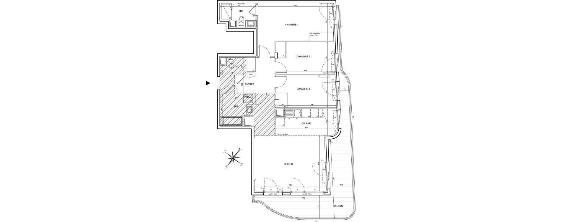 Appartement T4 de 92,64 m2 &agrave; Clichy Gabriel peri