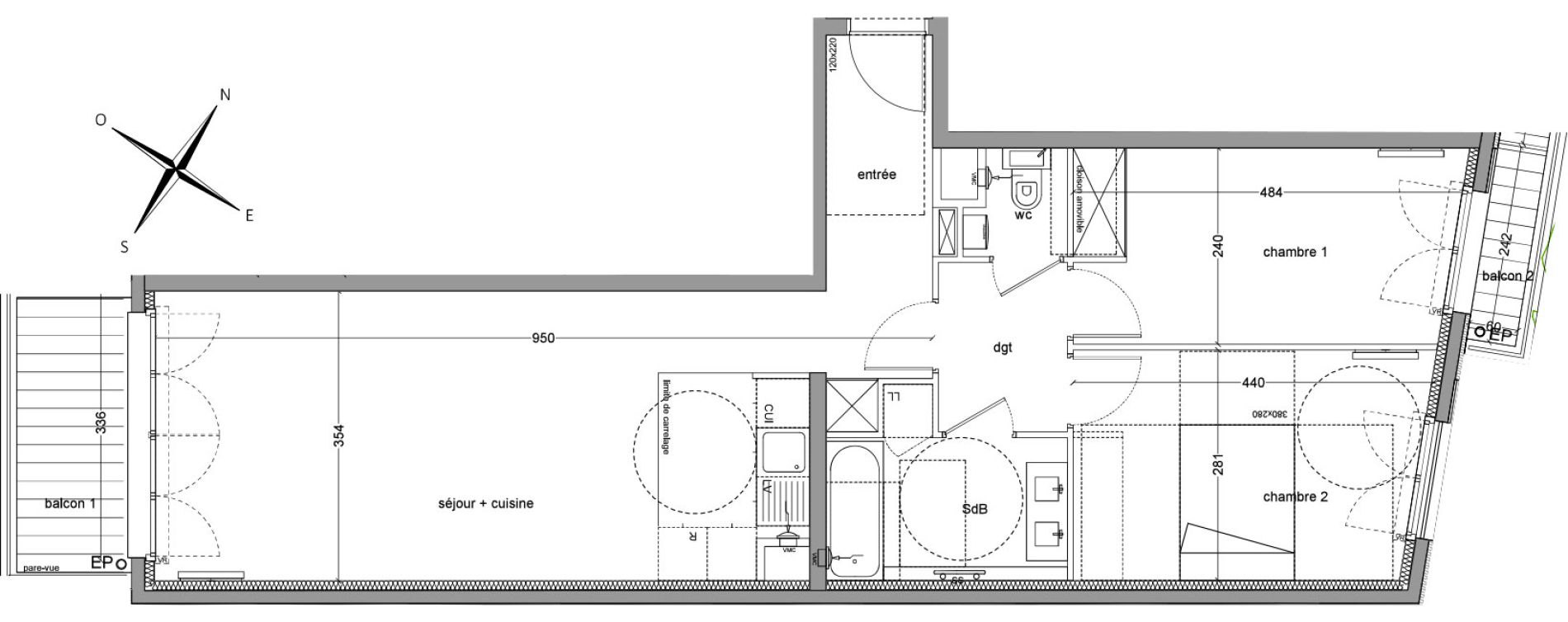 Appartement T3 de 67,20 m2 &agrave; Clichy Cit&eacute; nouvelle