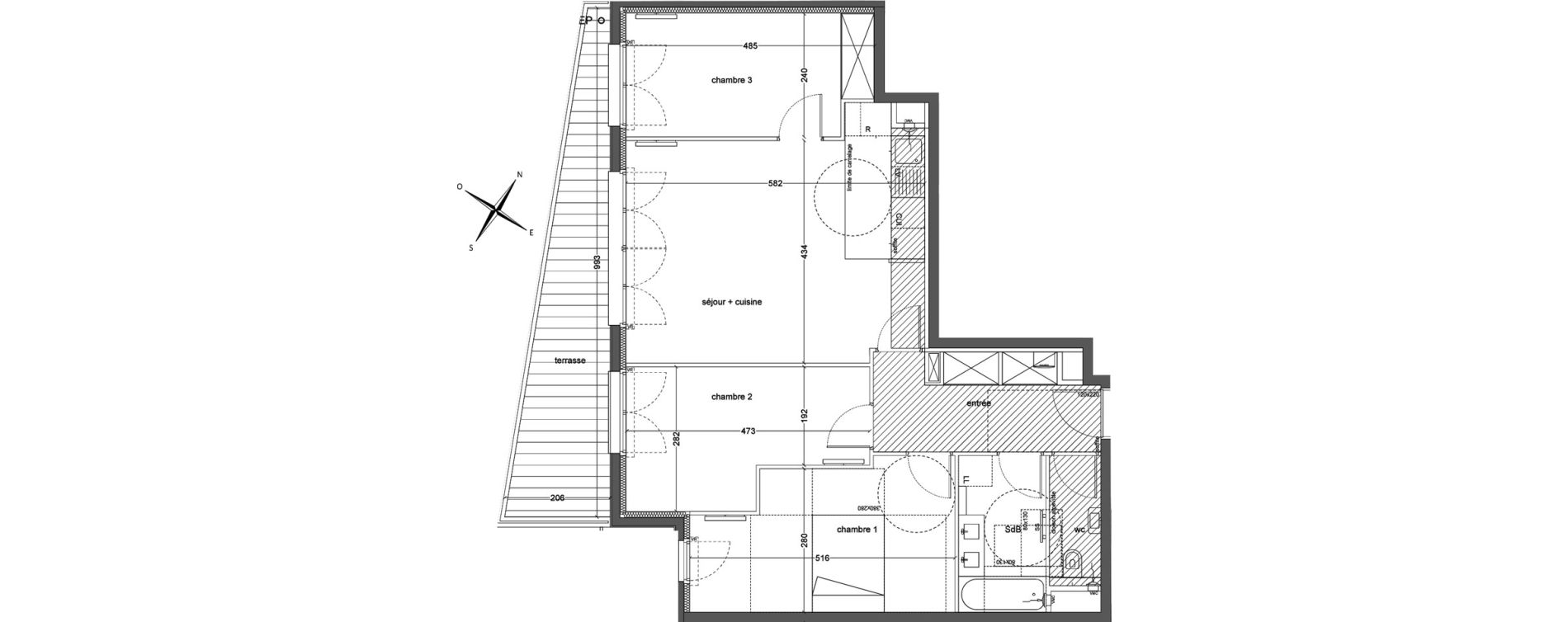 Appartement T4 de 77,43 m2 &agrave; Clichy Cit&eacute; nouvelle