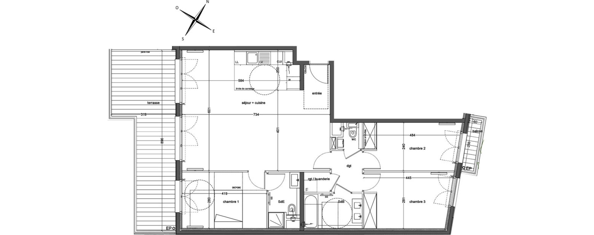 Appartement T4 de 91,79 m2 &agrave; Clichy Cit&eacute; nouvelle