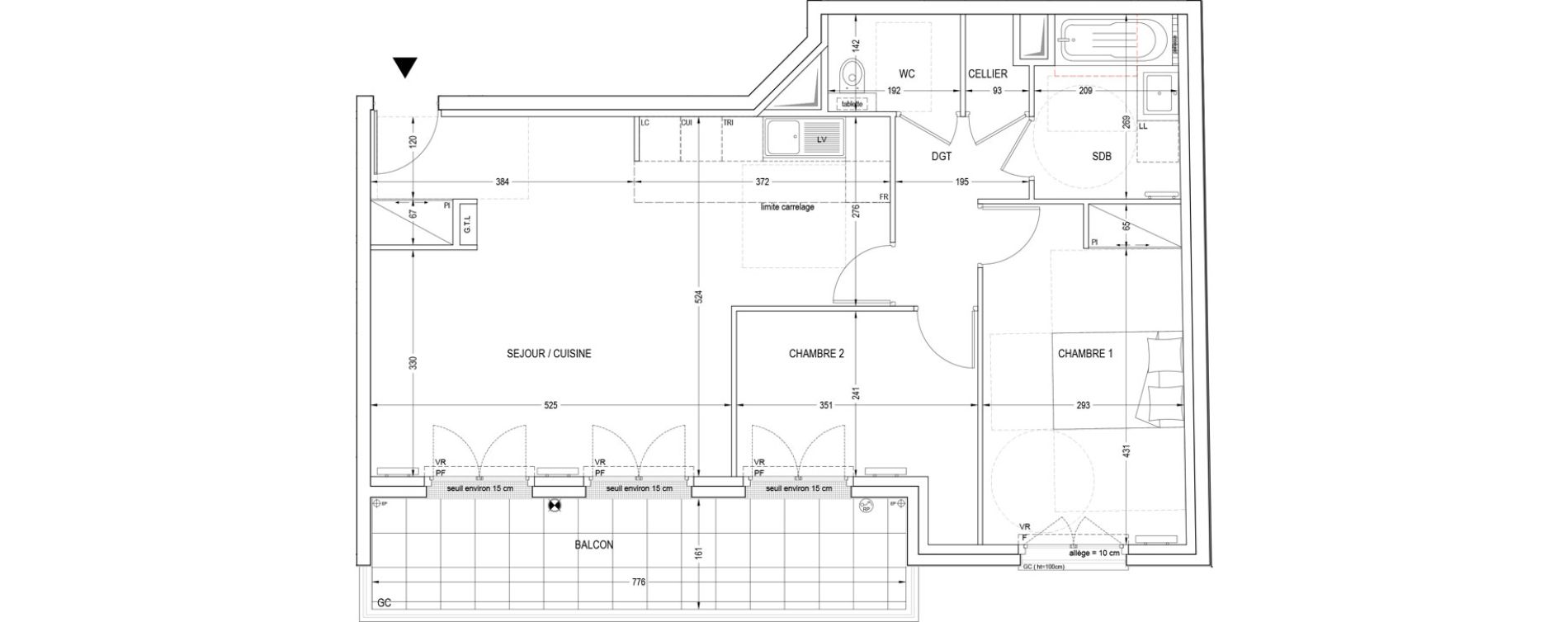 Appartement T3 de 70,70 m2 &agrave; Clichy Entr&eacute;e de ville